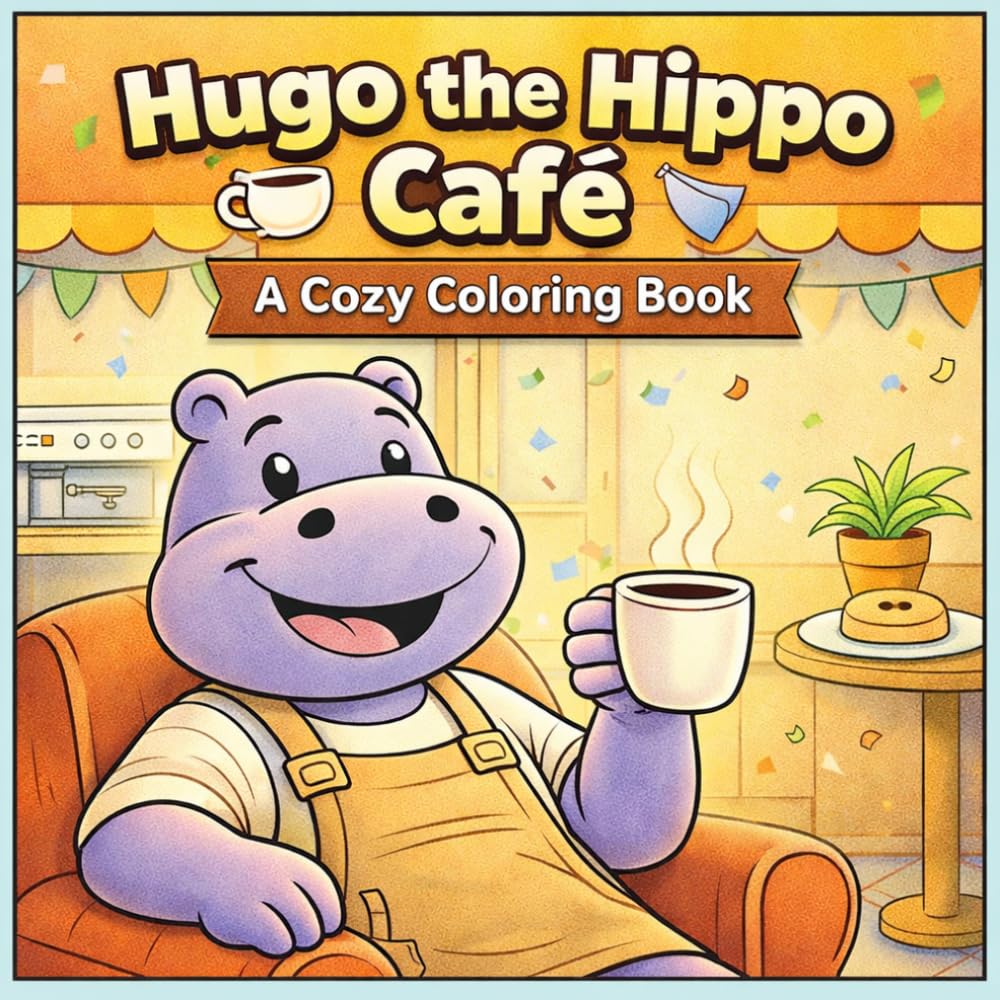 Hugo the Hippo Café: A Cozy Coloring Book