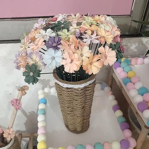 Miniatura 5 de 100 cabezas de flores de cerezo surtidas de flores de seda artificial, cabezas de flores de seda para novia, boda, fiesta, suministros para la