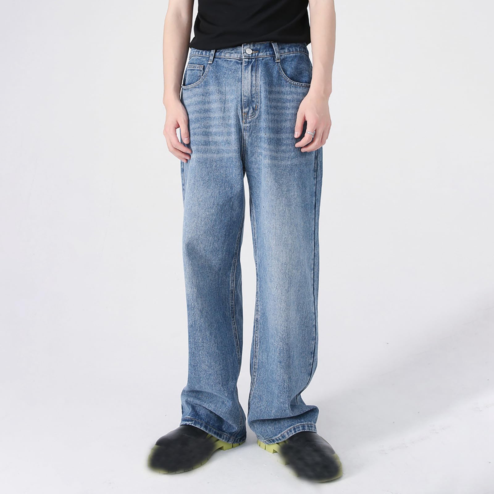 SRZYMJ Jeanshose Herren Stretch Schlaghose Jeans Jogginghose Baggy Mit Schrift Cargohose Chino Hose Stretch Wanderhose Sporthose Freizeithose Sommer Leicht XXXL Outdoor Hosen Trainingshose Lang