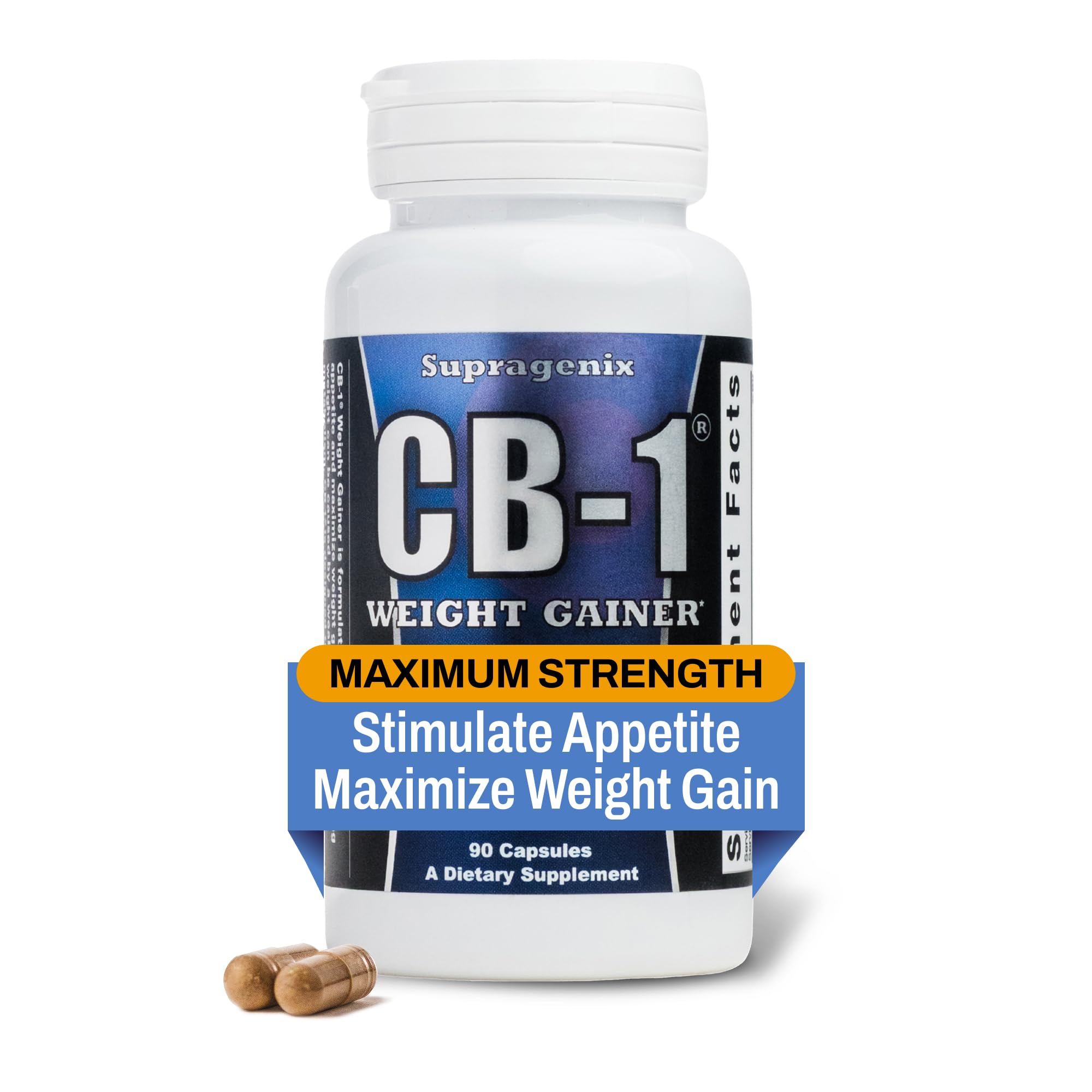 CB-1 Weight Gainer Pills (90 Count) | Weight Gain Support for Women & Men | Clinically Tested Appetite Booster | Powerful Mass Gainer