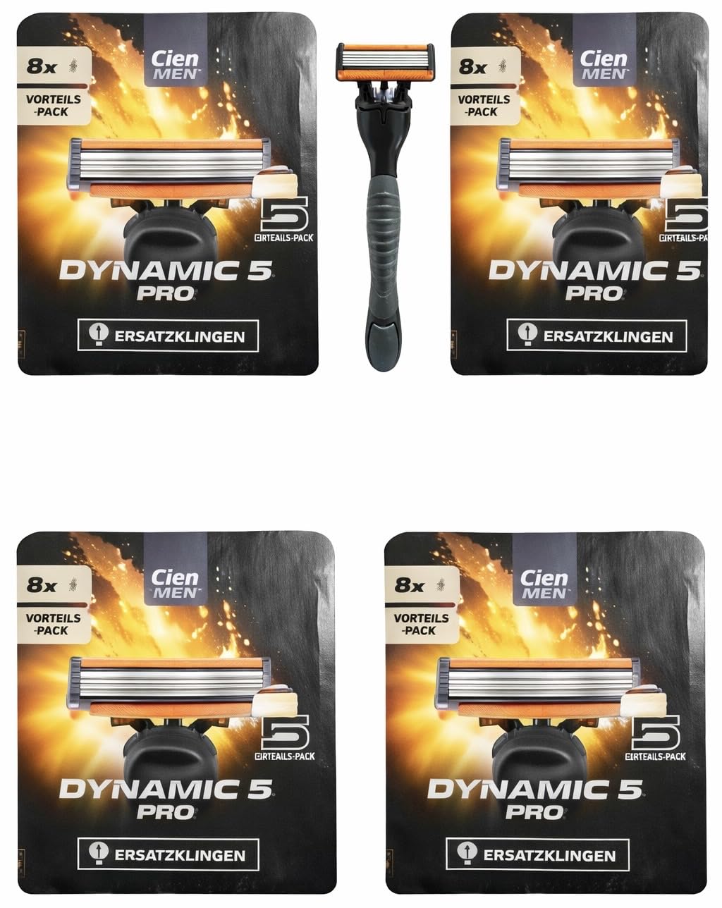 Cien Rasierer Men Lidl Dynamic 5 Set - 1 Rasierer mit 2 Ersatzklingen + 4x 8 Stück Ersatzklingen (32 Stück) MegaSet