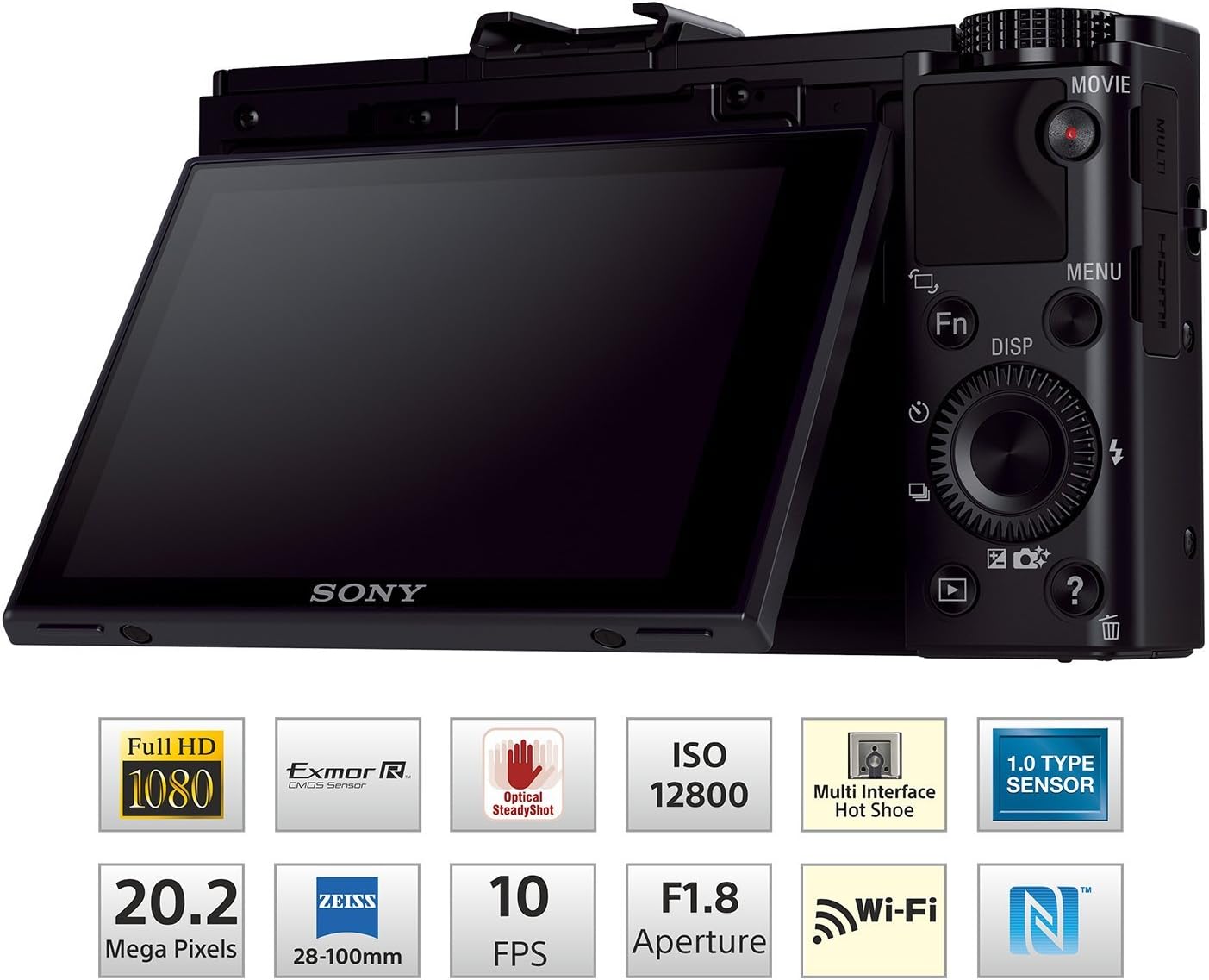 sony rx100 ii 20 2 mp premium compact digital camera w 1 inch sensor mi multi interface shoe and tilt lcd screen dscrx100m2b