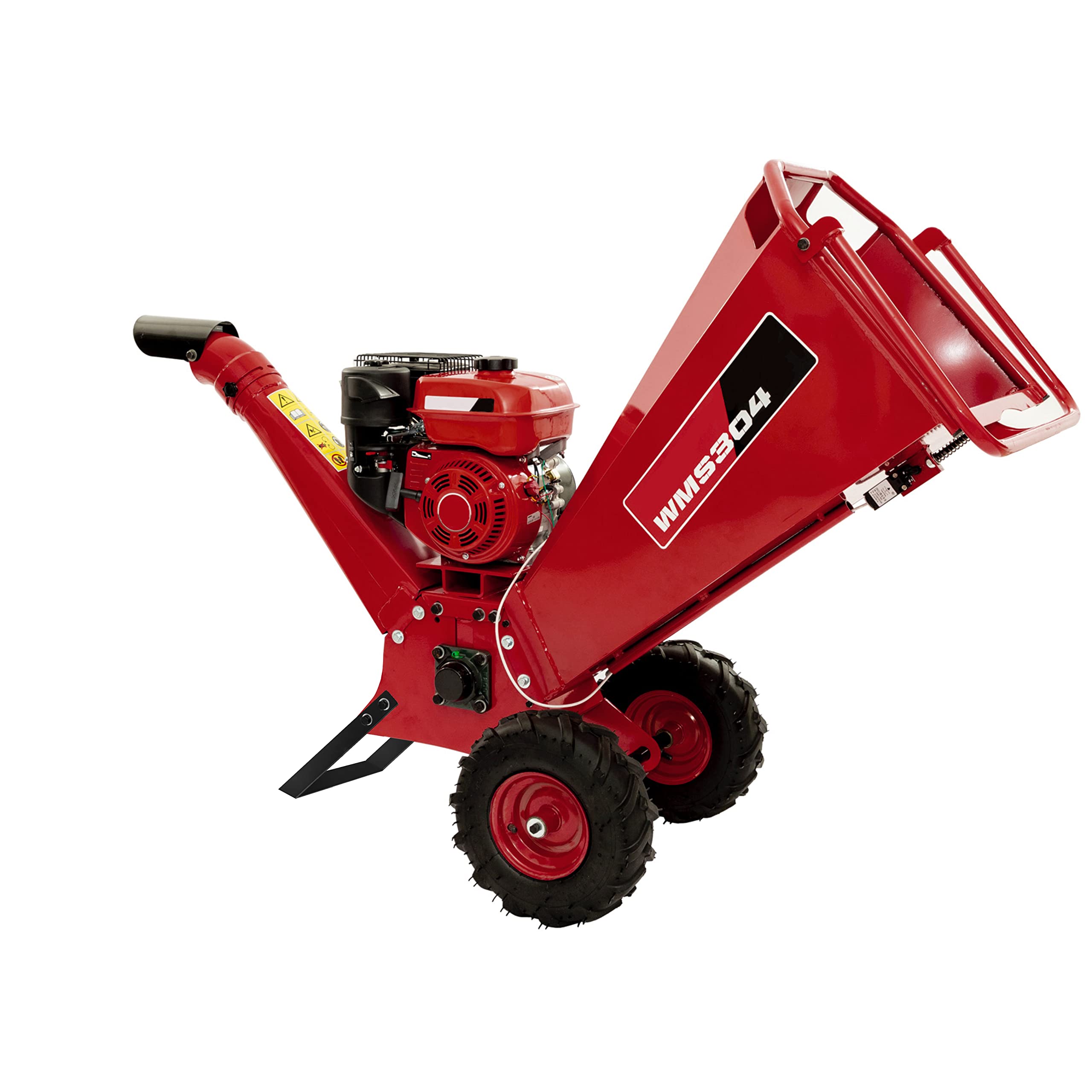 Weima Trituradora de madera WMS304 7 CV, motor de gasolina, rojo, trituradora de madera, fresadora de suelo, manual, acero de alta velocidad