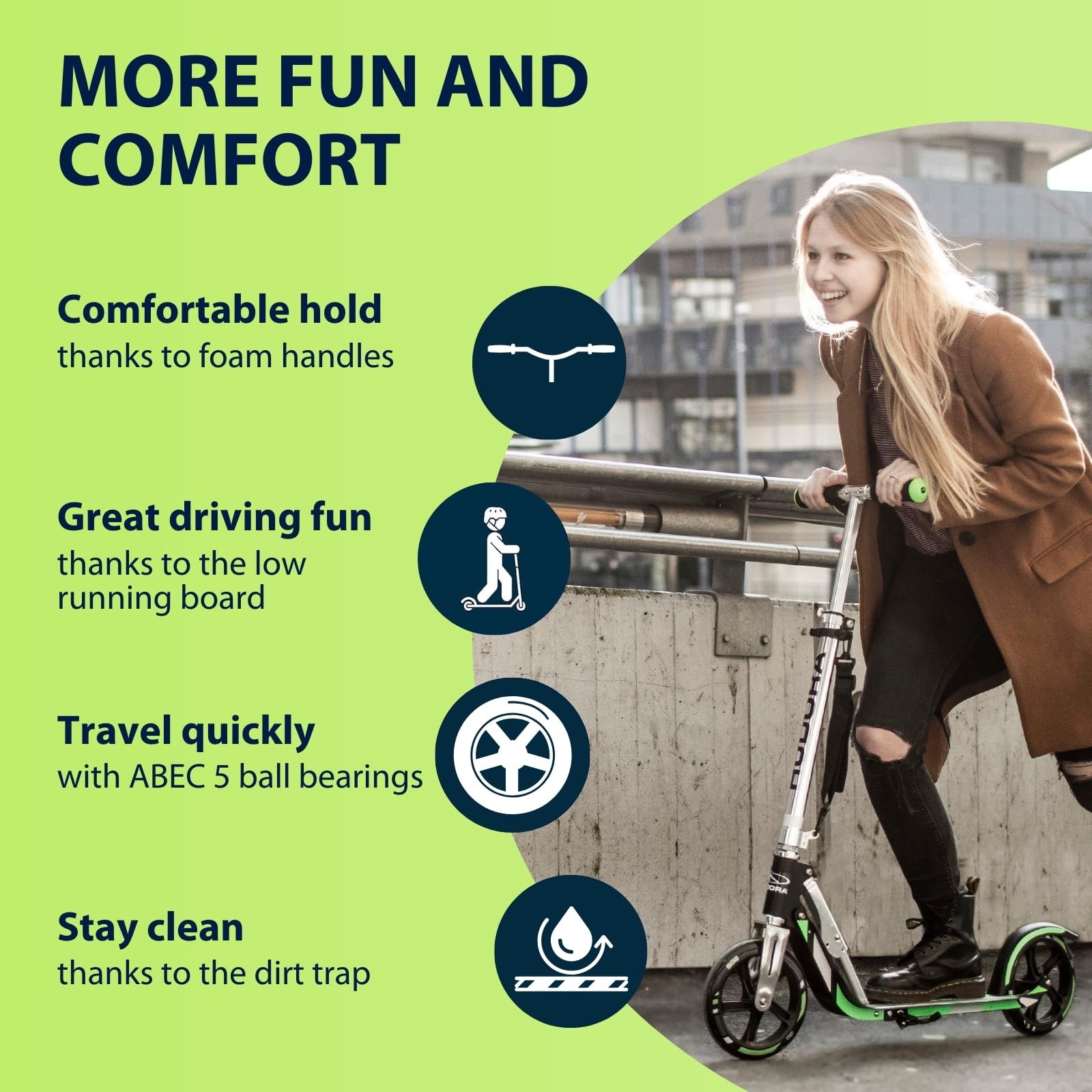 Hudora BigWheel 205 Hulajnoga Elektryczna, Wielokolorowy, 88x35x104 cm, 14695/02