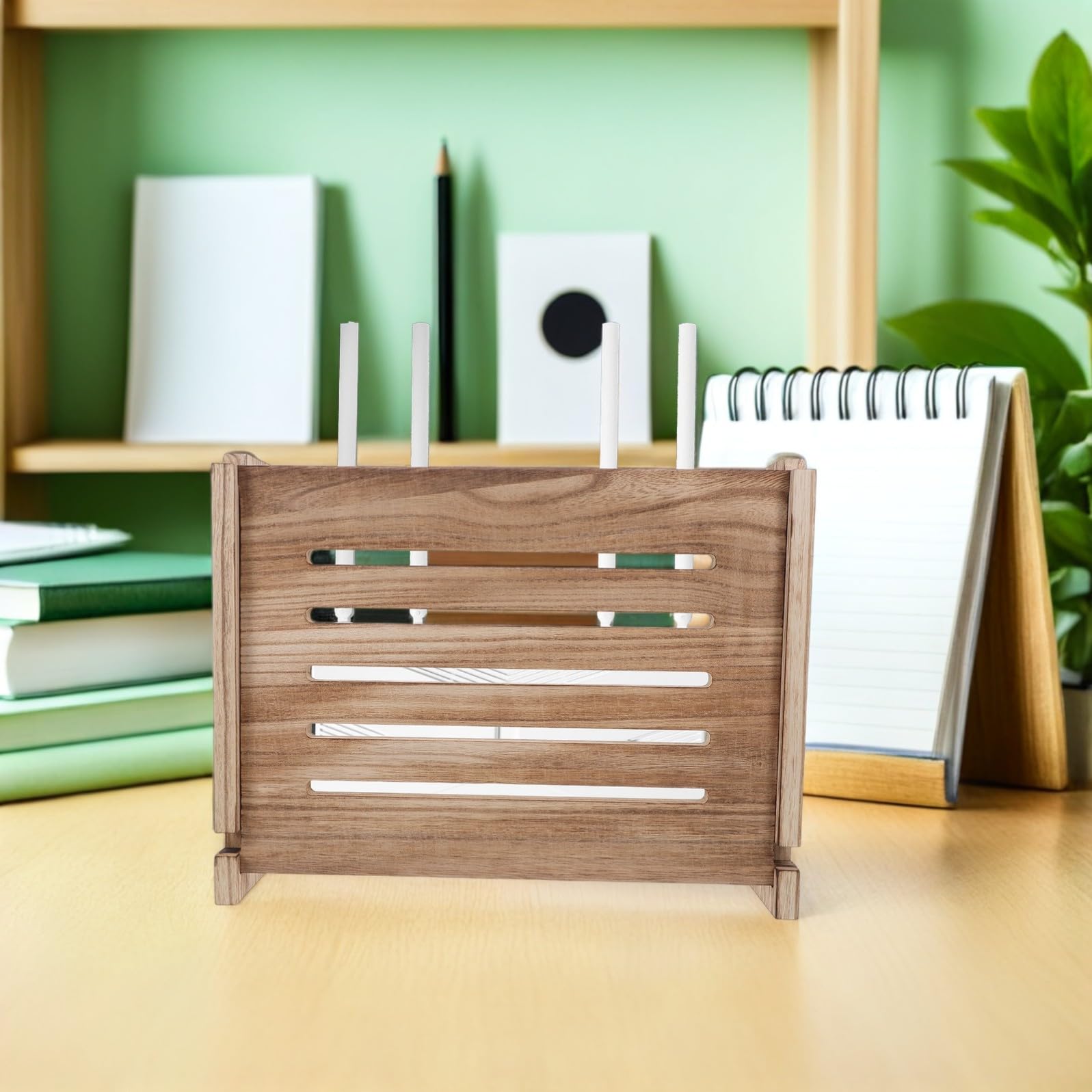 STOBAZA Wandmontierte Staubschutz Kabelmanagement mit Router Aufbewahrungsbox und Modem im Wohnzimmer oder Büro