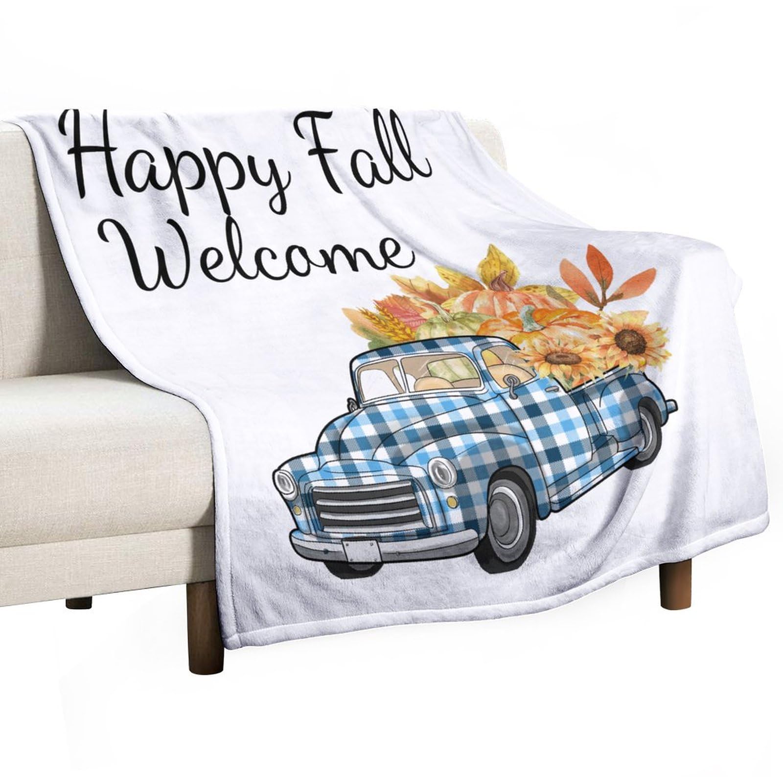 Couverture polaire douce contre le froid hivernal plaid citrouille adulte