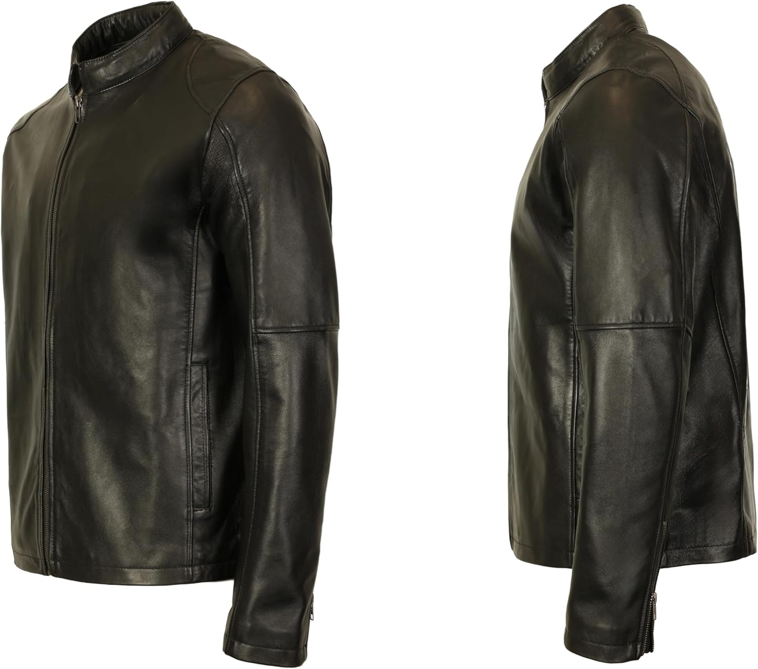 Gioberti Men's Sheepskin Classic Style Leather Jacket - Image 4