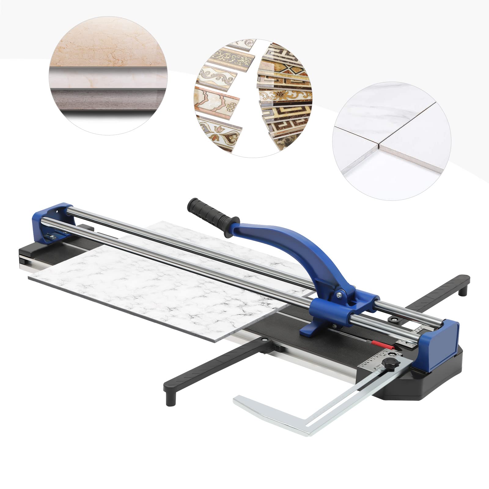80 cm manual de cortador de azulejos herramientas, rieles dobles y soporte, manual 3/5 con posicionamiento por infrarrojos de precisión