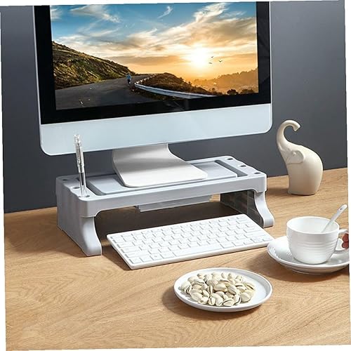 Miniatura 5 de Soporte elevador multifuncional para monitor con pantalla de computadora elevada, organizador para estudiantes de oficina, entusiastas del