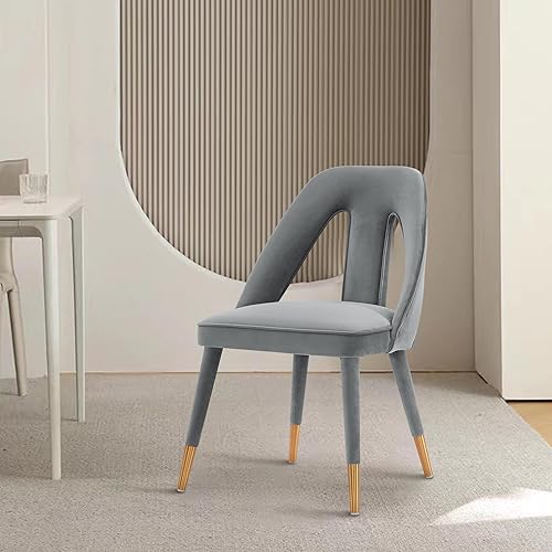 Miniatura 2 de Manhattan Comfort Neda - Silla de comedor moderna de terciopelo con elegante diseño de respaldo en forma de T, acolchado de espuma de alta densidad