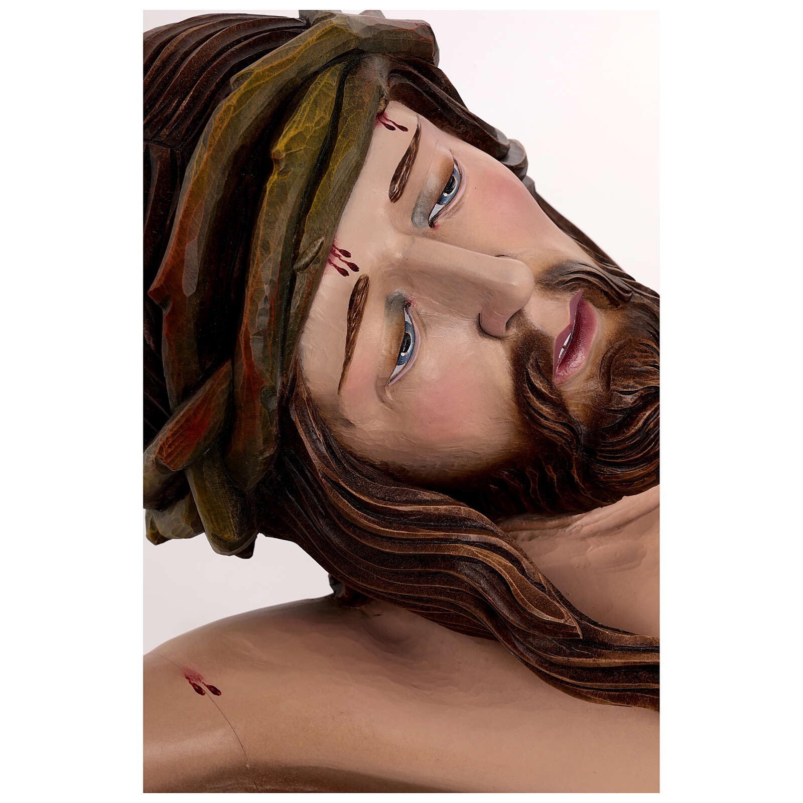 Holyart Krucyfiksy z drewna: Chrystus z drewna malowanego Val Gardena model Siena, 20 cm (7.88 inc.)
