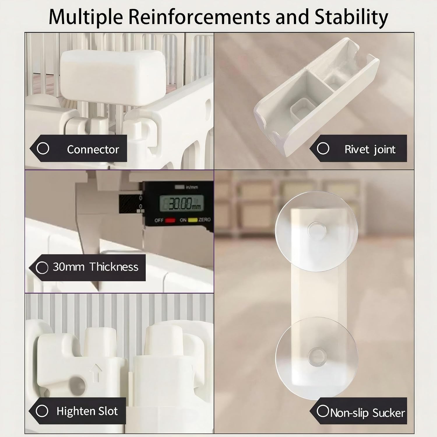 11-Panel Expandable Pet Playpen with Lockable Wide Door, 23.6 Inch Height Portable Indoor/Outdoor for Pets Under 22lbs or Baby, Easy Setup & Clean