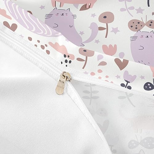 Vista 147 de Feelyou Funda de edredón de perro de dibujos animados, juego de ropa de cama para niños y niñas, perros y flores, funda de edredón con plantas Multi