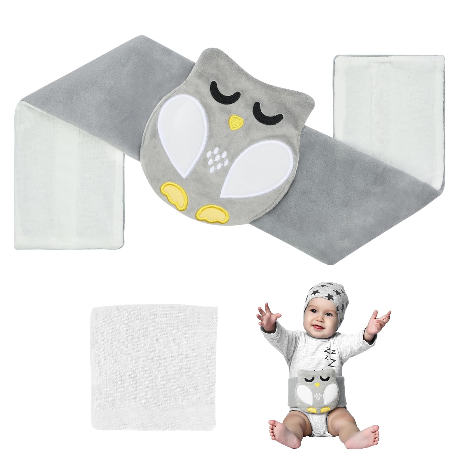 Vicloon Colic Relief for Babies Belt, Clay Particles Heated Tummy Wrap, Reusable Thermal Belt for Upset Stomach in 0-3 Years Babies and Toddlers