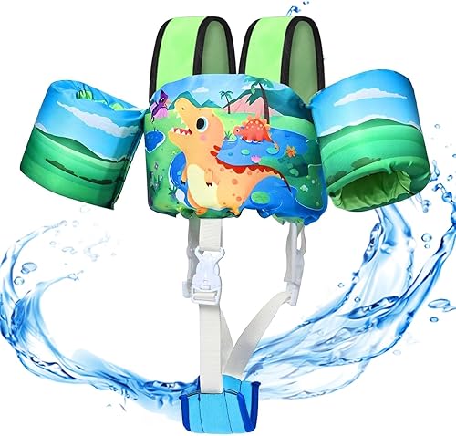 Chaleco de natación para niños pequeños, flotadores para niños de 22 a 66 libras, chaleco de natación extraíble con correa de entrepierna y arnés de