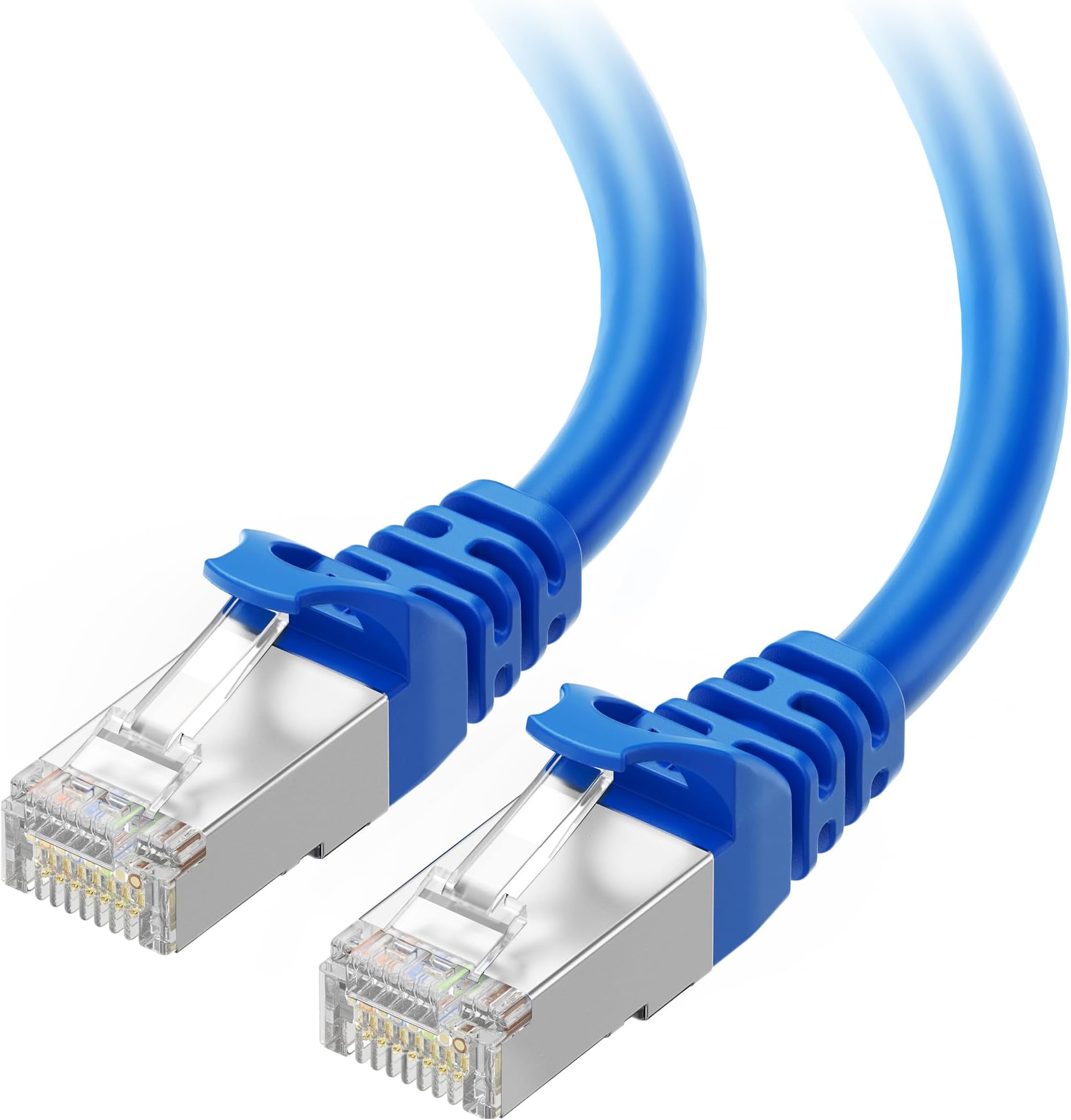 Cable Matters 10Gbps Snagless Long Shielded Cat 6A Ethernet Cable - 100ft, Cat 6A Cable, Cat6A Cord, Ethernet Cord, Blue