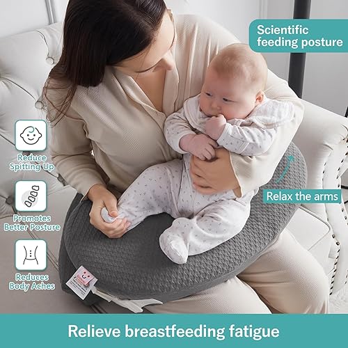 Miniatura 7 de Almohada de lactancia - Deluxe Original para lactancia materna, alimentación con biberón, soporte ergonómico esencial para mamá y bebé - Correa