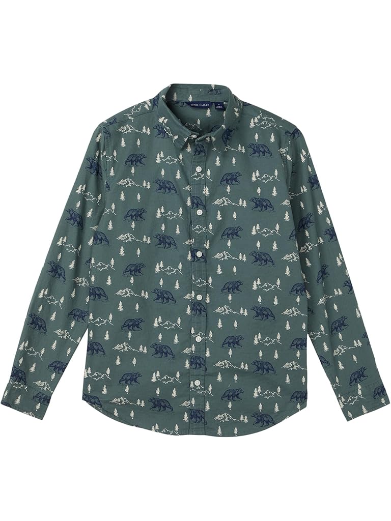Multi Janie and Jack Printed Twill Button Down Shirt (Toddler/Little Kid/Big Kid)
