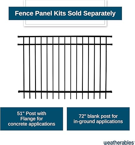 Miniatura 6 de Kit de cerca de aluminio Weatherables Livingston  Kit de bricolaje para cercas de patio y jardín, hecho con aluminio con recubrimiento en polvo