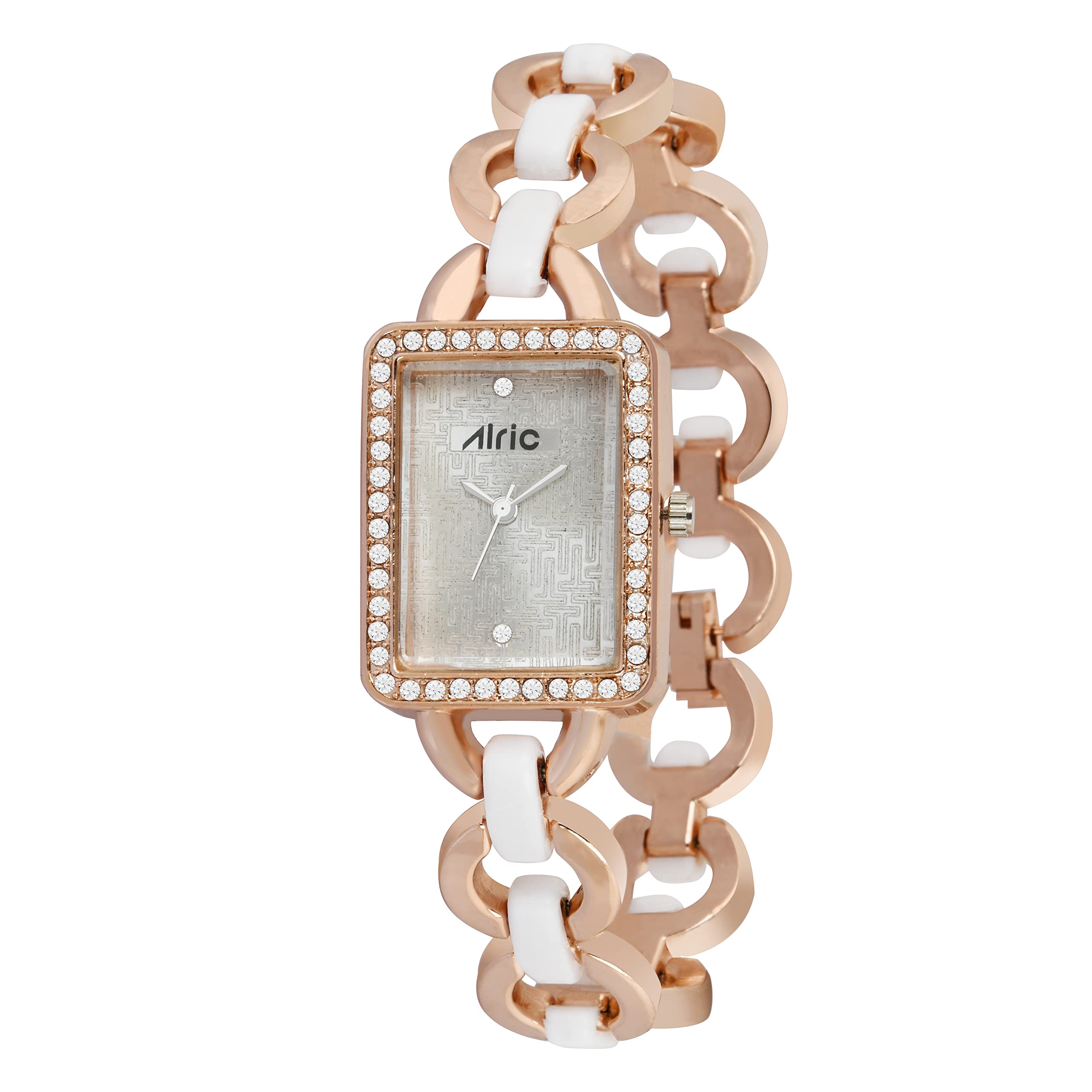 Alric Luxury Watches for Women, Stainless Steel Casing of Cubic Wrist Watches with Elegant Style & Quality, Comfortable Strap and Much More in This Wrist Watch for Women (Rose Gold & White) (B09P3YFCLX) Amazon Price History, Amazon Price Tracker