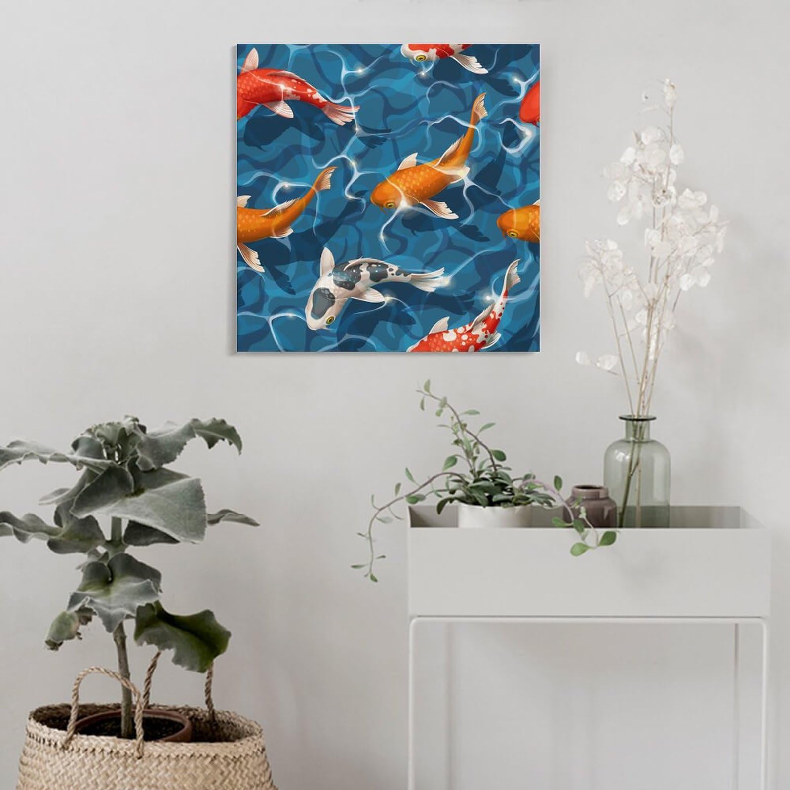 Amazon.co.jp: アートパネル 金魚 鯉 錦鯉 和柄 和風 キャンバス絵画