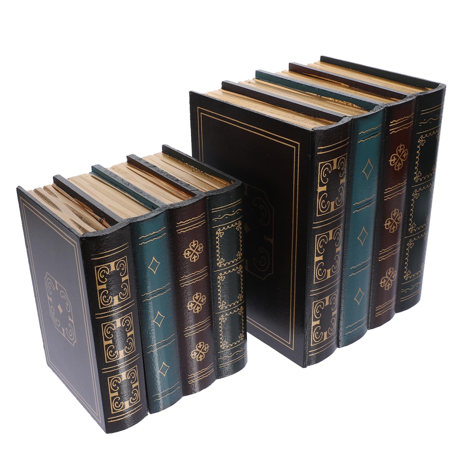 Livre de simulation vintage en bois de qualité artisanale pour table et meuble