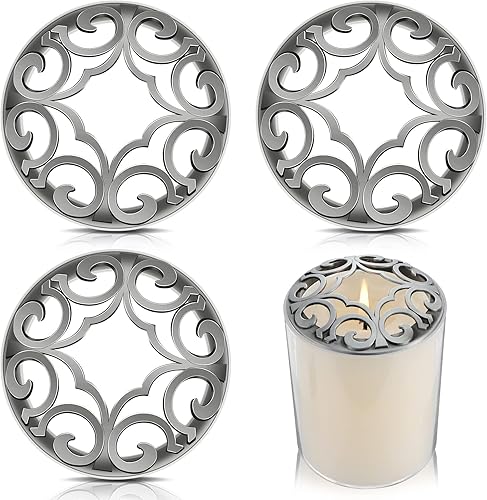 Shellwei 4 piezas de velas para quemar uniformemente, tapa de tarro plateada, velas perfumadas, accesorios de regalos para mujer, suministros de