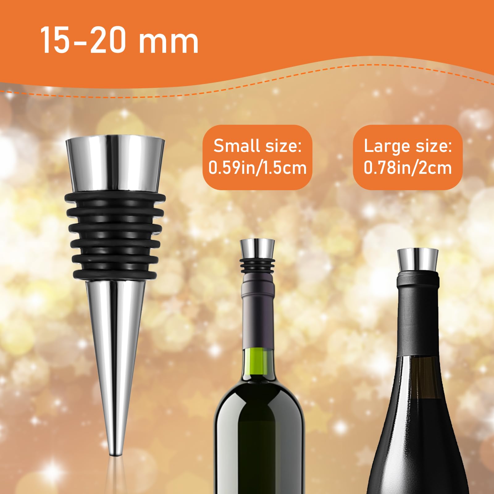 WLLHYF - Tapones de vino reutilizables decorativos para botellas de vino (50 unidades, incluye tapones de silicona reutilizables para botellas de vino