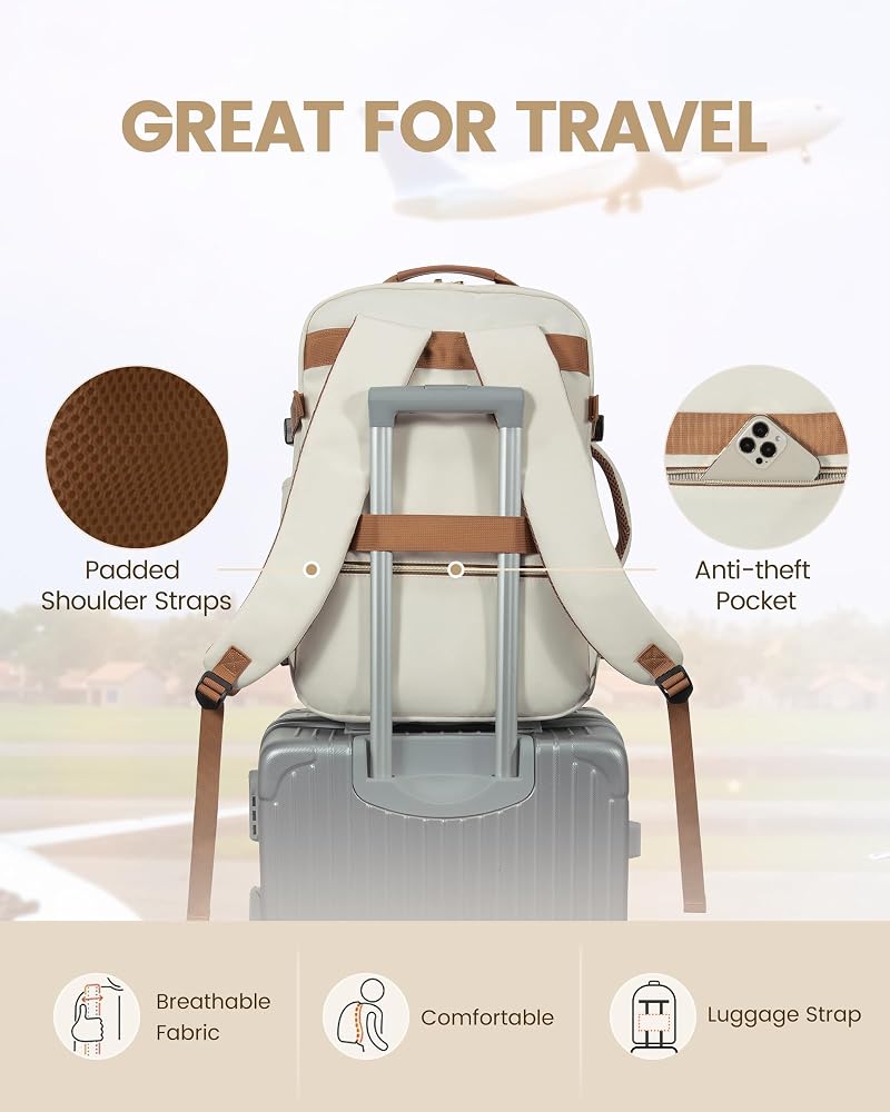 LOVEVOOK 40L Travel Backpack for Women Men,Waterproof Airline Approved Carry On Luggage Travel Essentials,TSA Carry On Backpack Personal Item Travel Bag Suitcase with 3 Packing Cubes,Weekender,Daypack