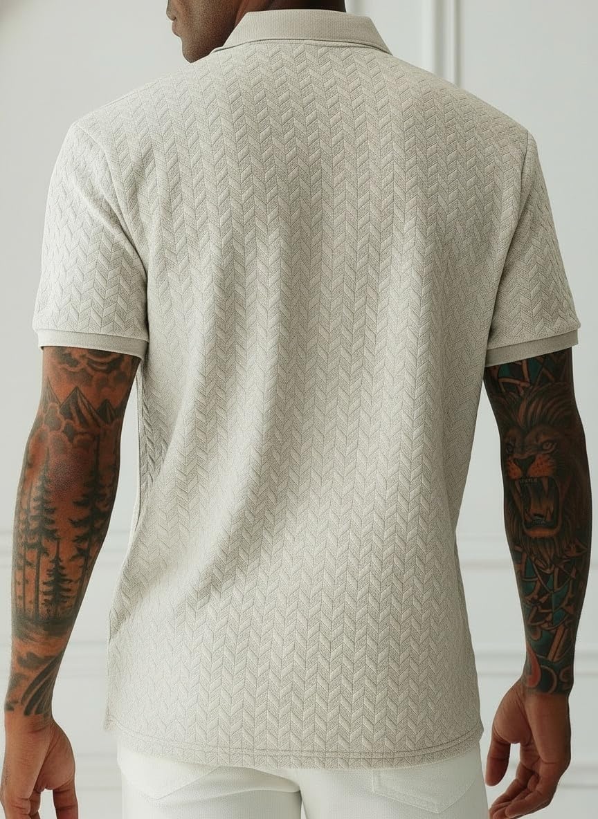 Sailwind Men’s Knit Polo Shirt Short Sleeve Textured Casual Golf Polo Collared T Shirt