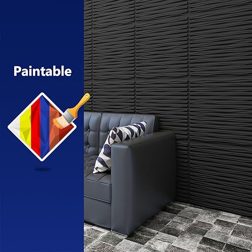 Miniatura 9 de Art3dwallpanels Panel de pared 3D de 24 x 24 pulgadas para decoración de pared interior, paquete de 12 azulejos de techo resistentes al fuego, PVC
