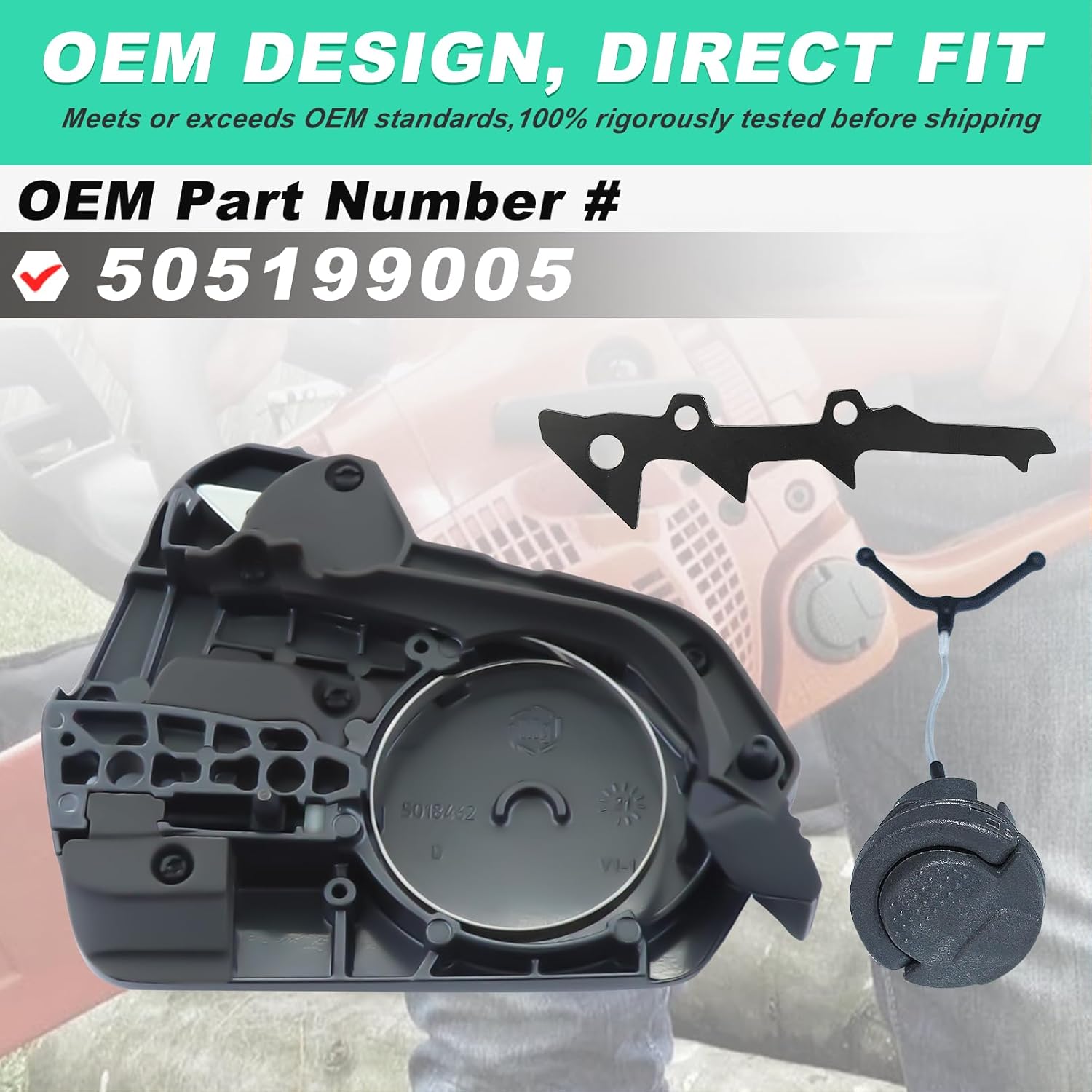Adefol Chainsaw Clutch Cover for Husqvarna 550XP 550XPG 560 Replacement Parts with Gas Cap, Felling Dog for 505199005
