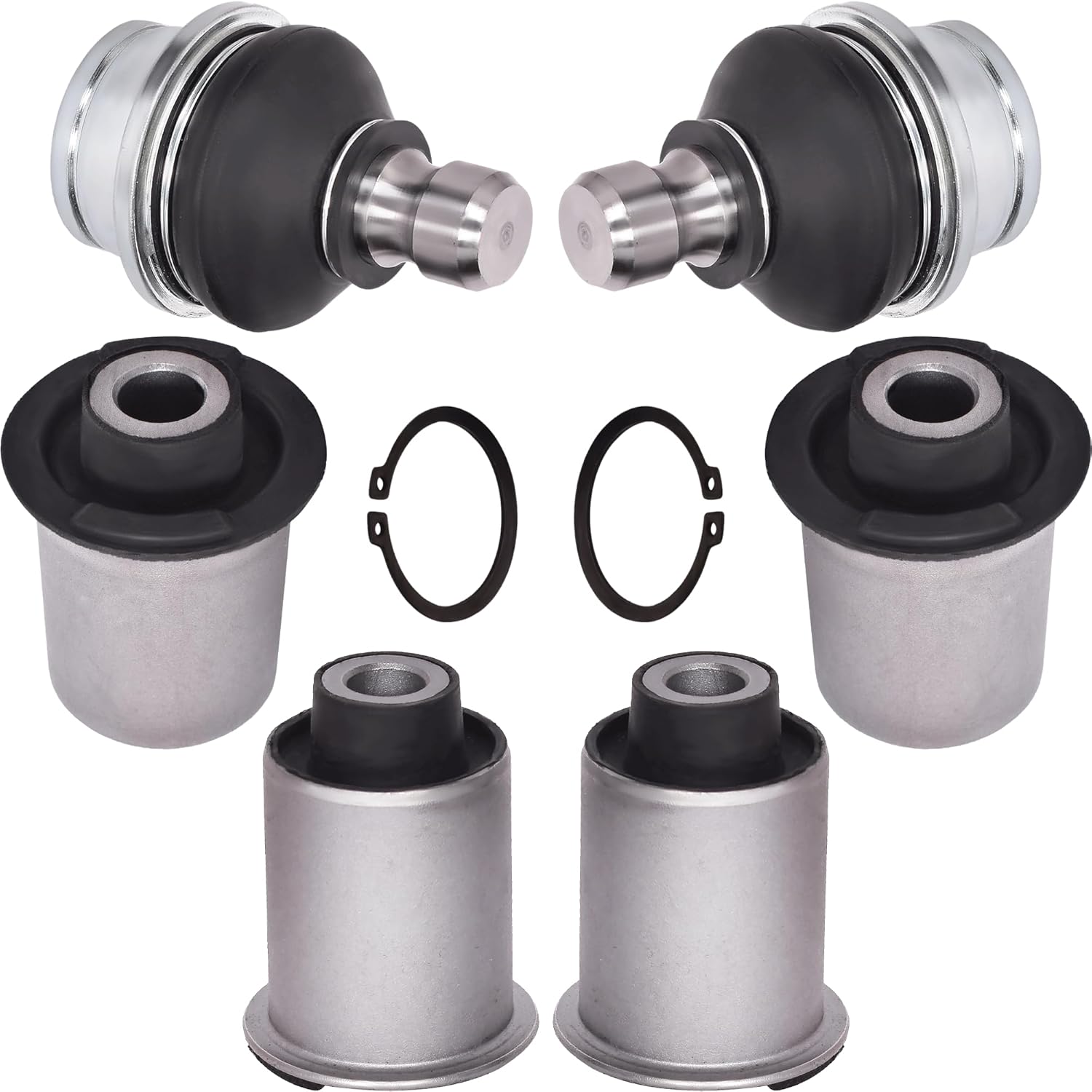 Rear Suspension Kit 6 Pcs - Rear Upper Control Arm Bushings & Ball Joints (Left + Right) for Pathfinder R51 2005-2014 RWD/AWD Models, OEM #55045-EB30B, 55501-EB300, 55502-EB300