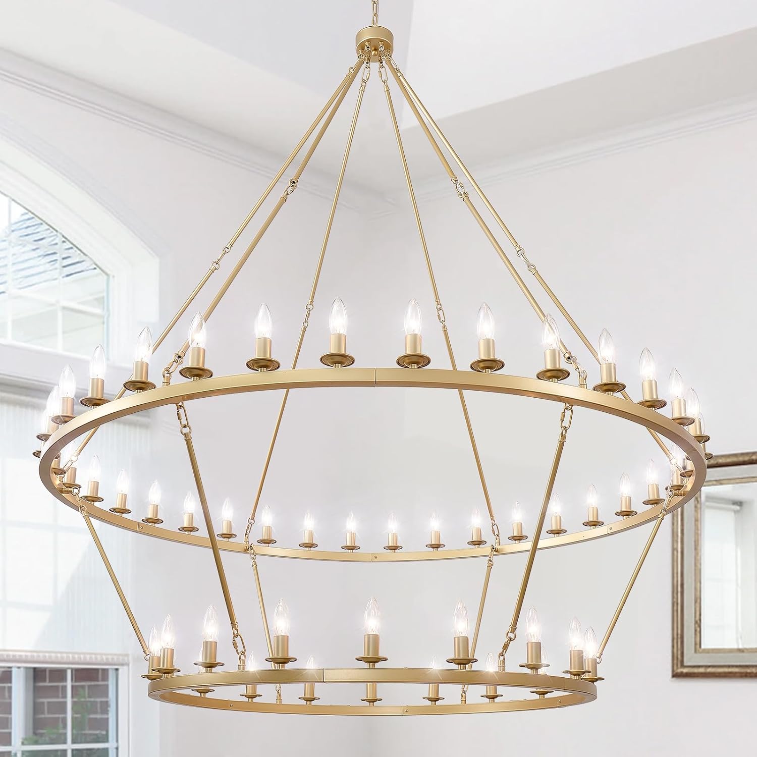 Gold Wagon Wheel Chandelier