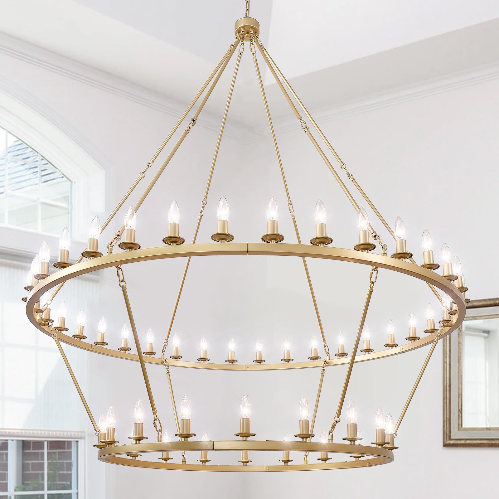 Gold Wagon Wheel Chandelier