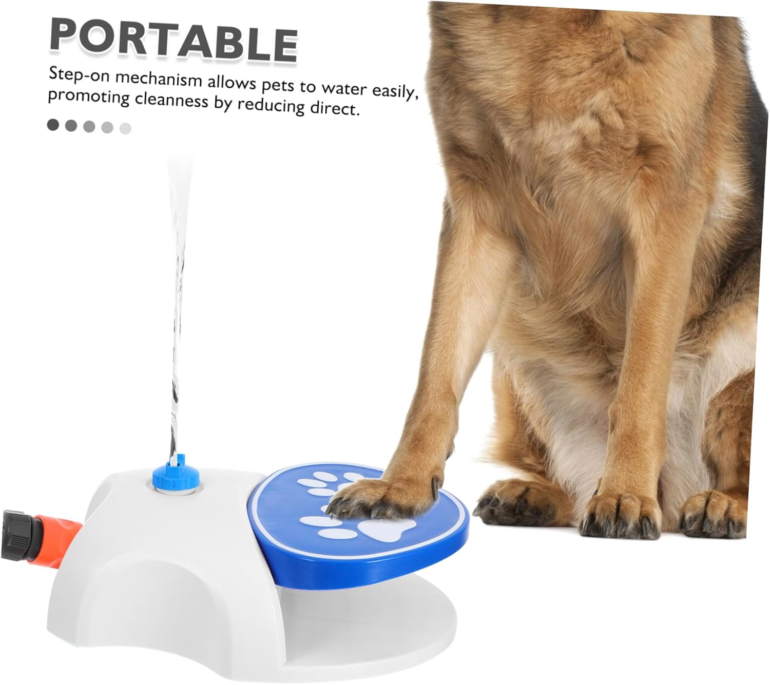 Outdoor Dog Water Fountain Step On: Garden Puppy Water Dispenser Paw Activated - Drinking Pet Dispenser with 160cm Hose - Outdoor Puppy Sprinkler