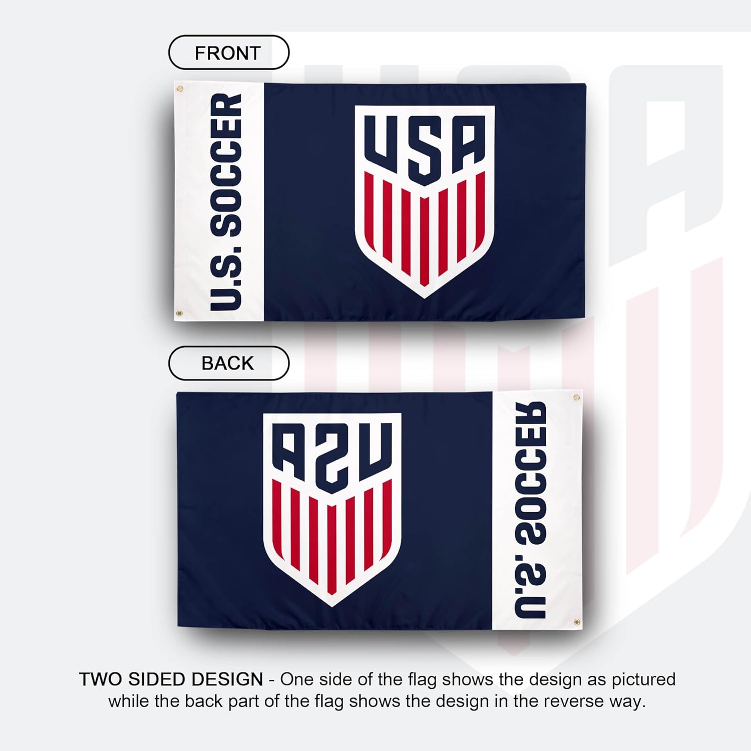 Desert Cactus US Soccer Flag USMNT United States Men's National Team 100% Polyester Indoor Outdoor 3x5 feet Officially Licensed Gear (Design G, USA Soccer - G) - Image 2