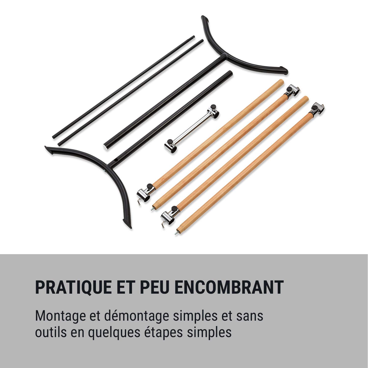 KLAR FIT Anna-Marie - Double Barre de Danse Classique, Pose Libre, Hauteur réglable, Poignées de Verrouillage, Pieds Solidesn, Tubes d'acier, Stretching