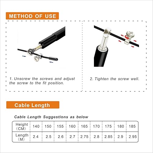 Miniatura 4 de Cuerda de salto de velocidad - Rodamiento de bolas giratorio de 360 - Cuerda ajustable recubierta de acero - Mango de aluminio anti salto