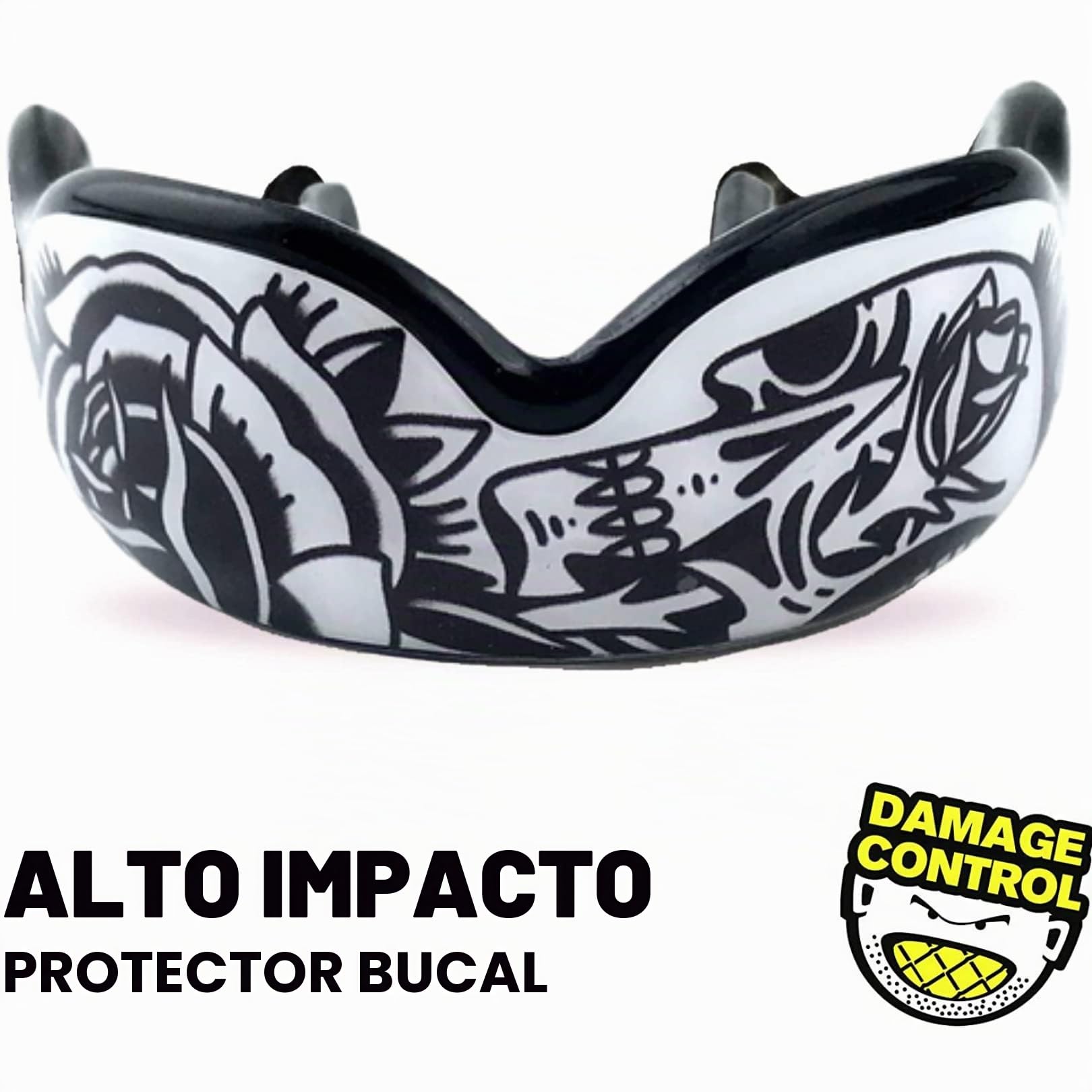 DAMAGE CONTROL Protector bucal de alto impacto, protector bucal deportivo para boxeo, fútbol, hockey, lacrosse y baloncesto, protege los dientes y la mandíbula, boquilla protectora para adultos y