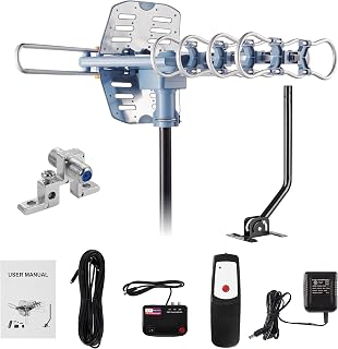 2021UPDATE!!!WA-2608 Digital Amplified Outdoor HDTV Antenna&60FT RG6 Coax Cable 150 Miles Range Wireless Remote Rotation