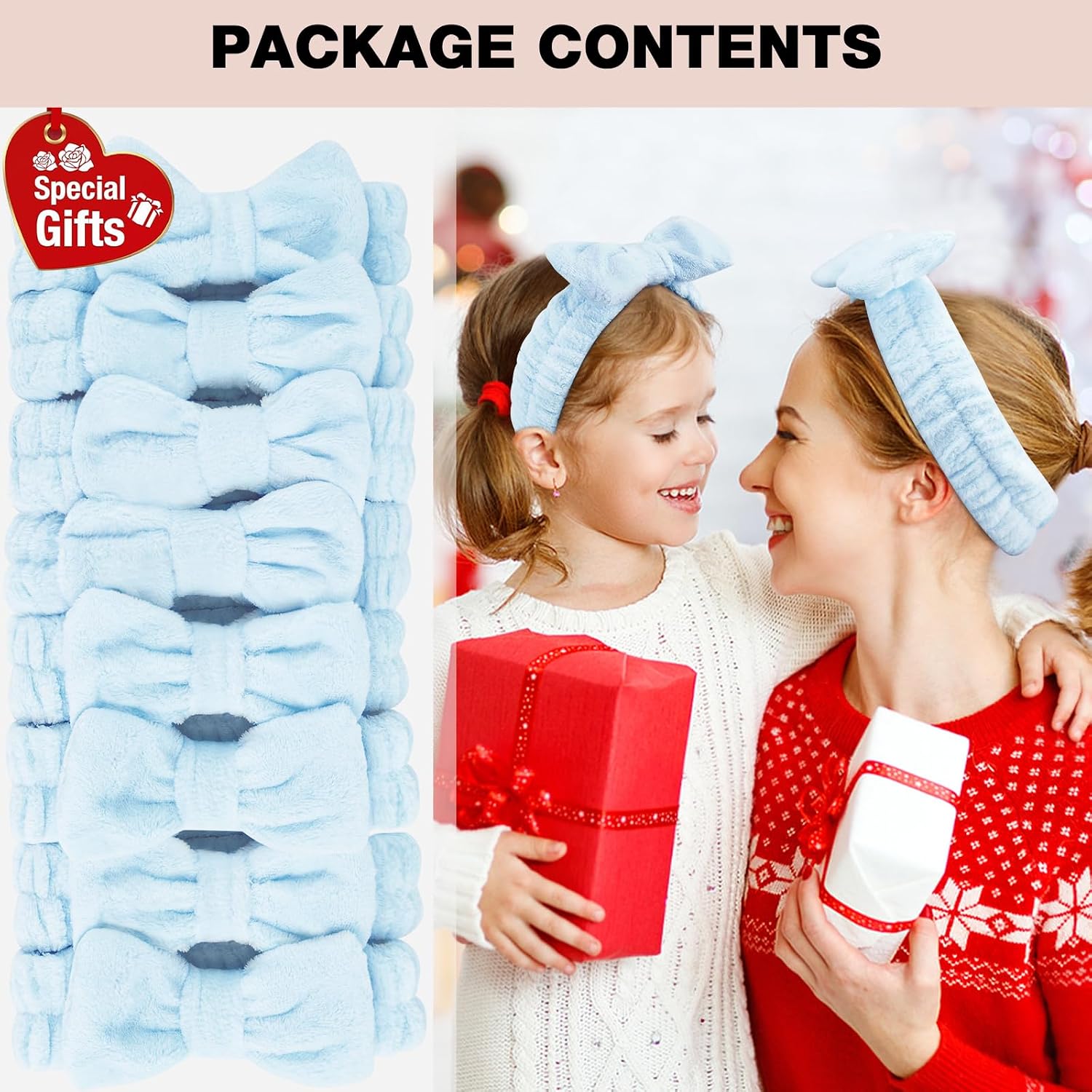 YOOVR 8pcs Spa Headband, Stocking Stuffers for Teen Girls Women (Blue) image 3