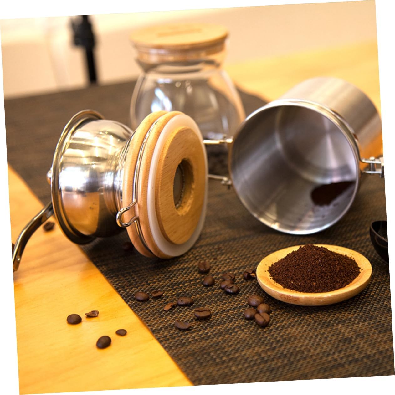 Manual Coffee Grinder Stainless Steel Container Hand Crank for Fresh Beans Pepper