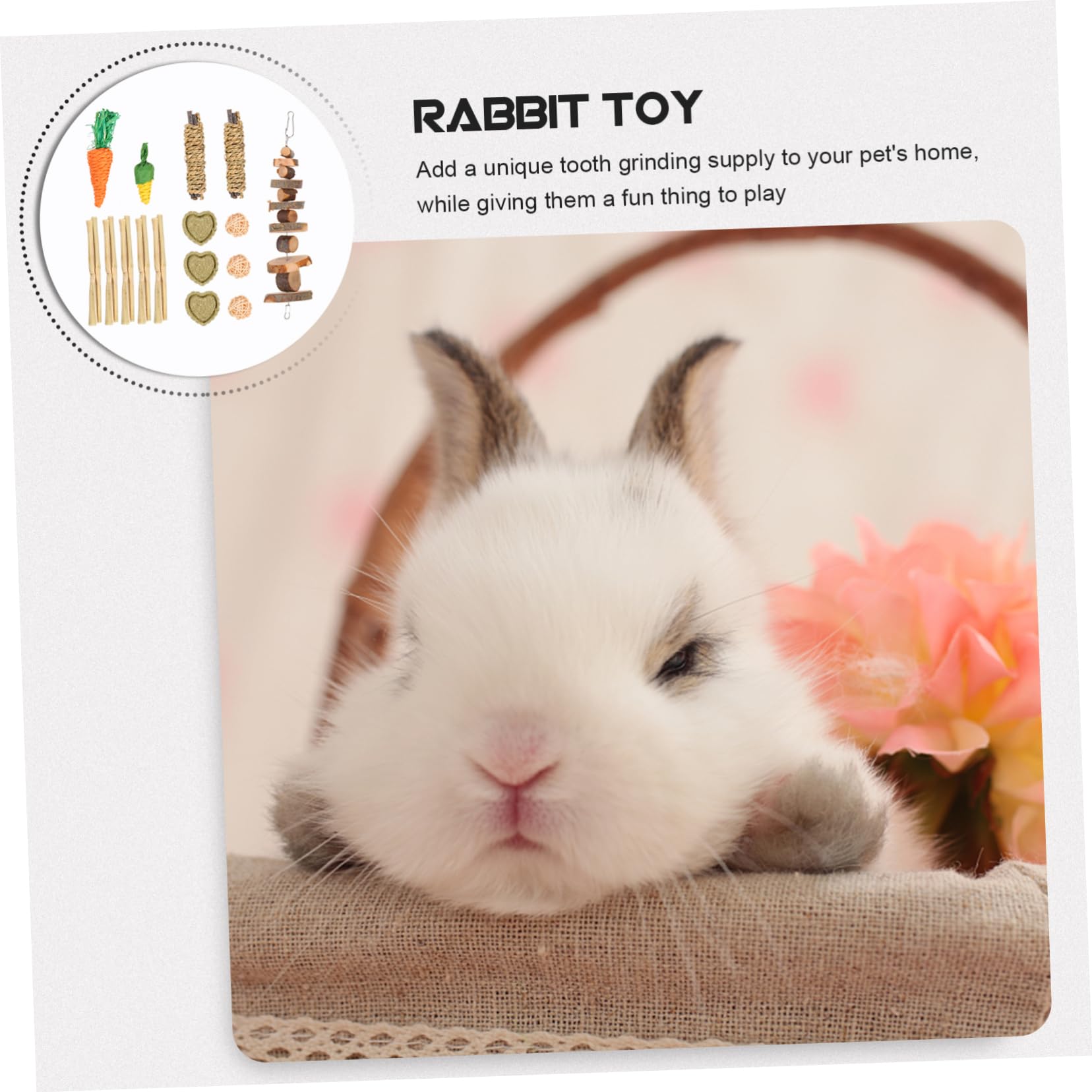 DOITOOL 2sätze Bunny Kauspielzeug Teiliges Spielzeug Für Hamster Meerschweinchen Kaninchen Zahnpflege Zubehör Aus Natürlichen Materialien Unterhaltsame Beschäftigung Für Kleintiere
