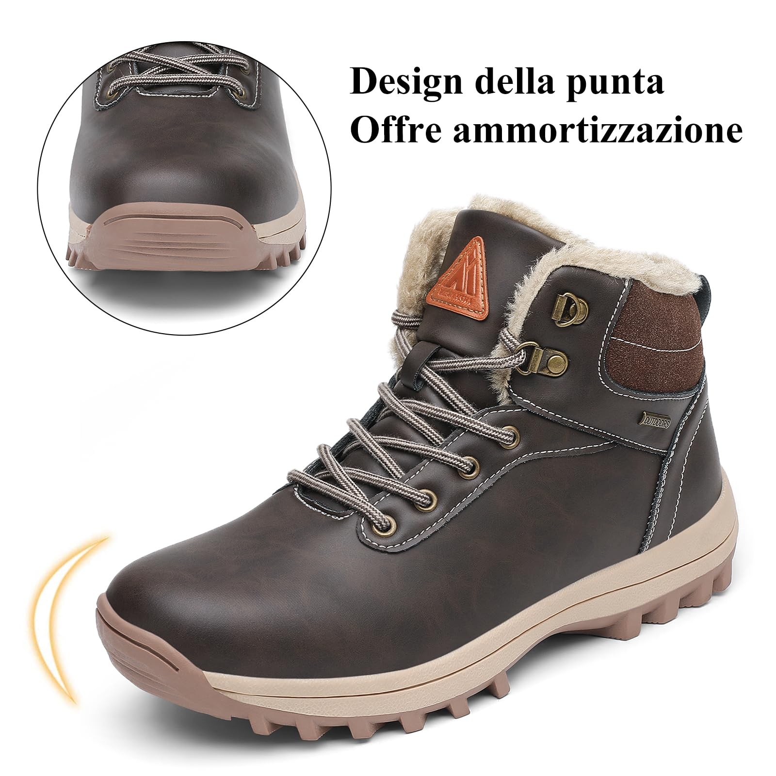 Pastaza Stivali da Neve Uomo Donna Trekking Scarpe Inverno Impermeabili Outdoor Pelliccia Sneakers