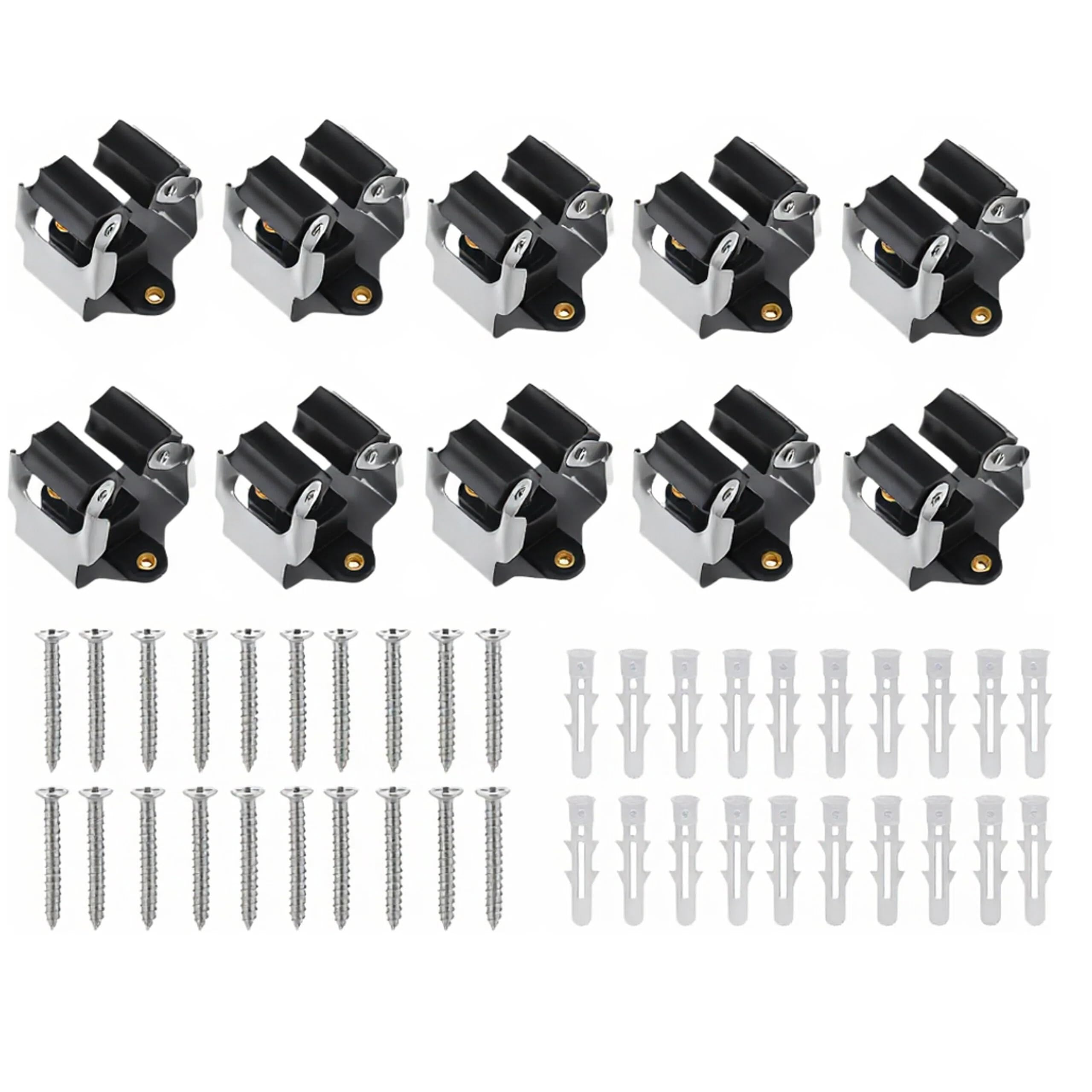 Crozgan 10 Pack Heavy Duty Wall Mounted Mop Broom Holders