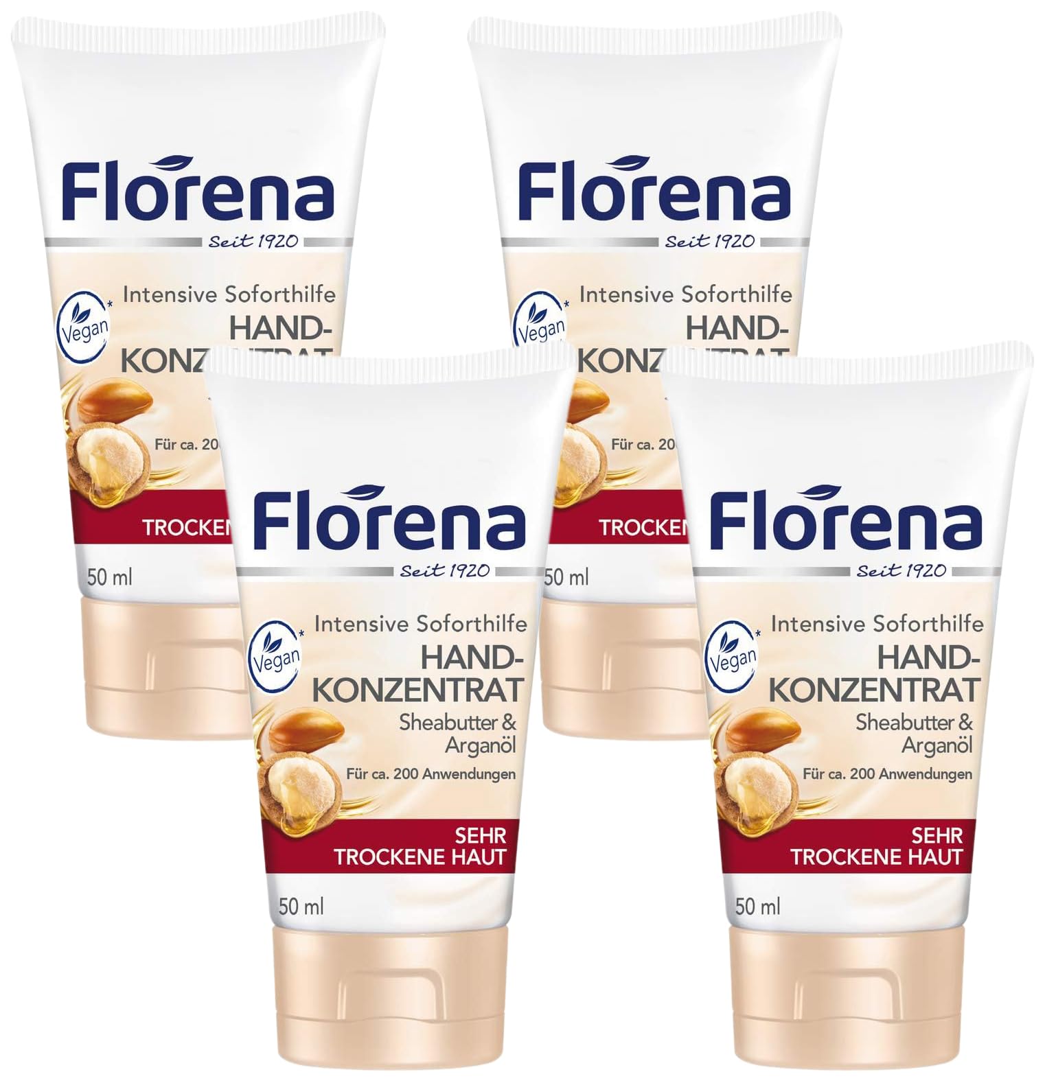 Florena Handcreme Konzentrat, 4er Pack (1 x 50 ml)