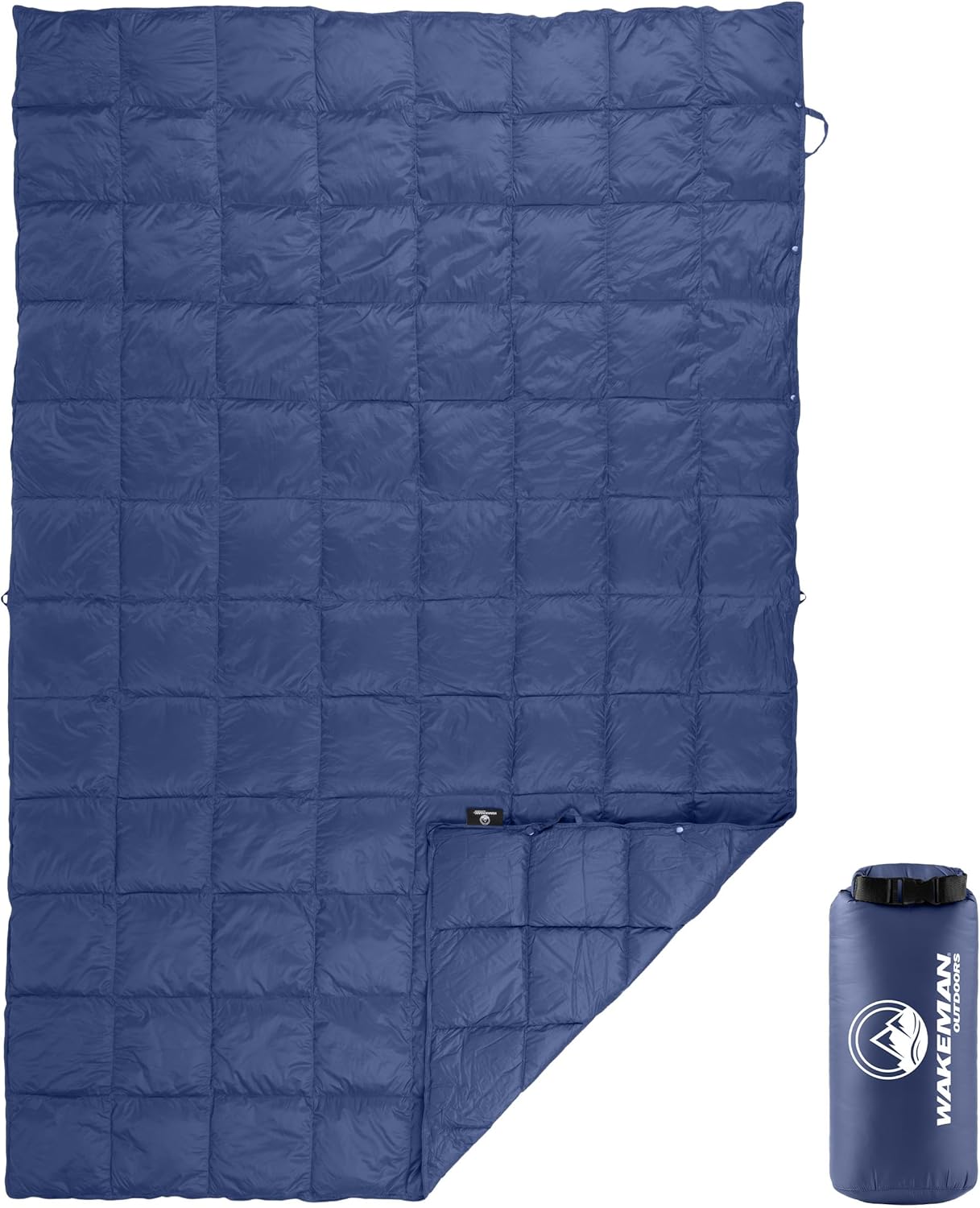 Down Camping Blanket Packable 78x52” Ultralight Compact Travel Blanket with Bag - Puffy Wearable Sleeping Gear for Camp, Hiking, Backpacking, Stadium, Festivals or Beach by Wakeman Outdoors (Gray)