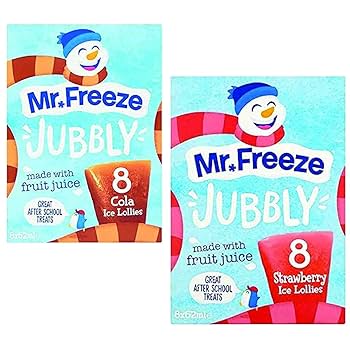 Mr Freeze Jubbly Ice Lollies Blue Raspberry 8x62ml Pack Available Frozen Treats | UK