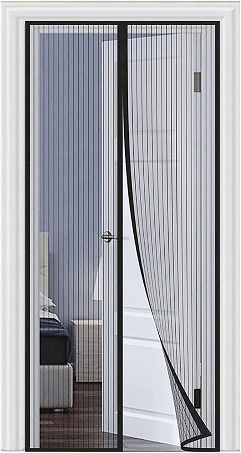 Magnetic Mosquito Net for Doors 230 x 180 cm for Doors Curtain Living Room Balcony Door Sliding Patio Door, Can Be Installed Without Drilling – (Black)